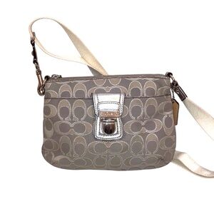Coach Silver and Gray Signature Crossbody Bag